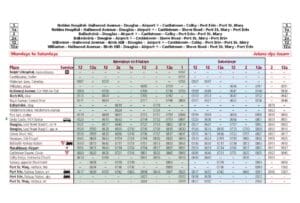 Isle of Man Bus Timetable an example page Isle of Man Bus Timetable an example page