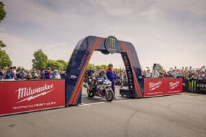 Start line at the Douglas Grandstand during TT week (Credit Visit Isle of Man)