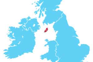 The Isle of Man’s central position between Britain and Ireland The Isle of Man’s central position between Britain and Ireland