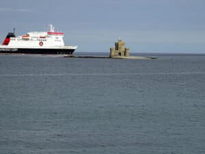 Ferry approaching Douglas Harbour