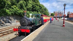 Heritage steam locomotive on the Isle of Man Steam Railway.